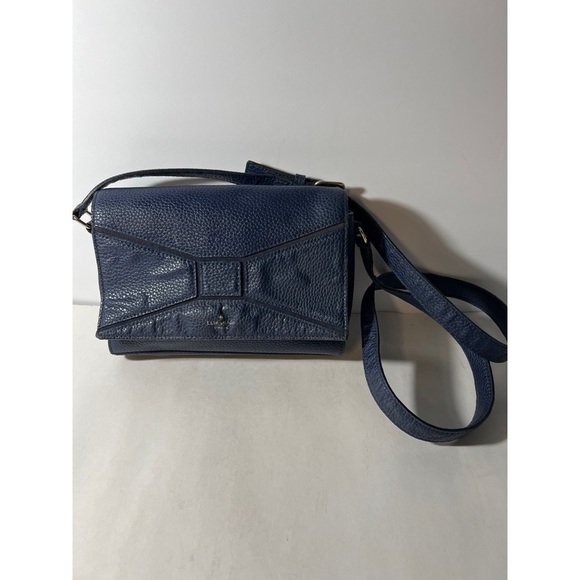 Navy Leather Crossbody Bag - Picture 1 of 5